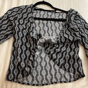 Cross front long sleeve top